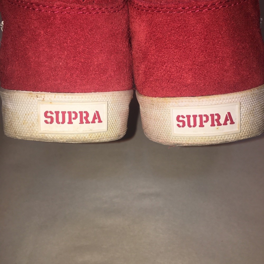 Supra Vaider Shoes Size 8 Red All Suede High Top Skate Sneakers Read Description - Picture 7 of 16